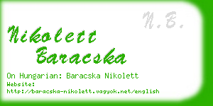 nikolett baracska business card